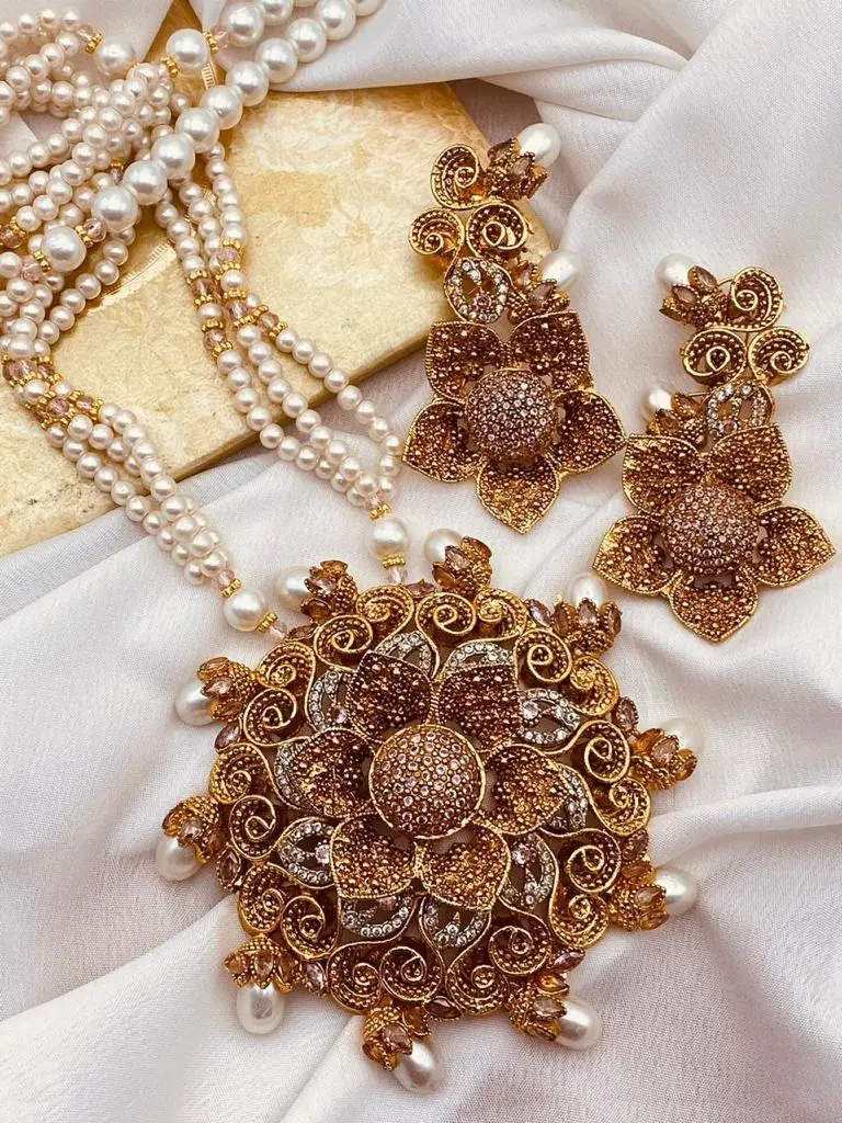 Designer flower Mala set NJ-1639 - Image 3