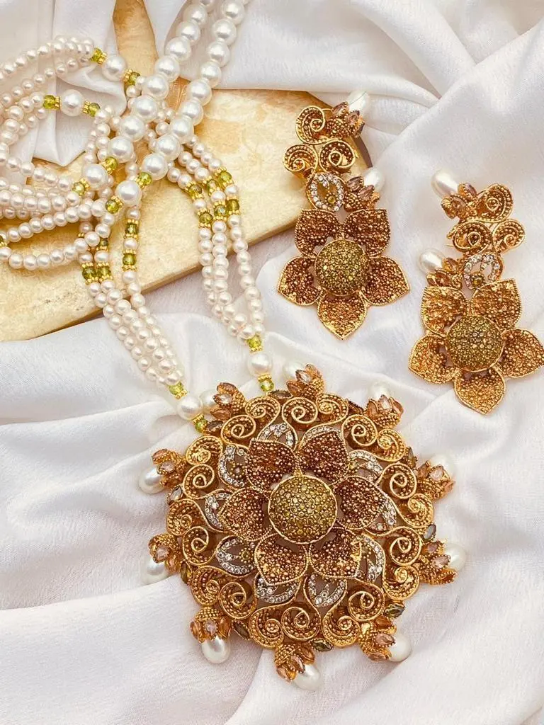 Designer flower Mala set NJ-1639 - Image 4