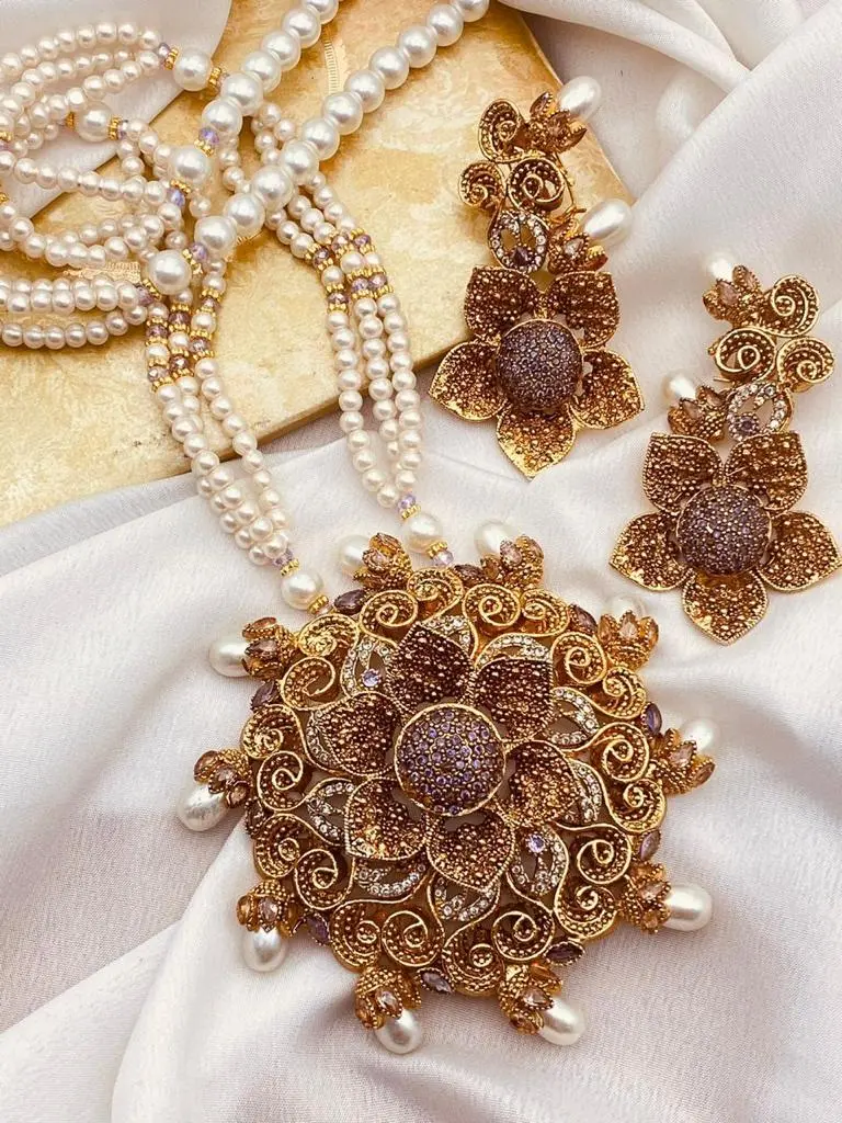 Designer flower Mala set NJ-1639 - Image 5