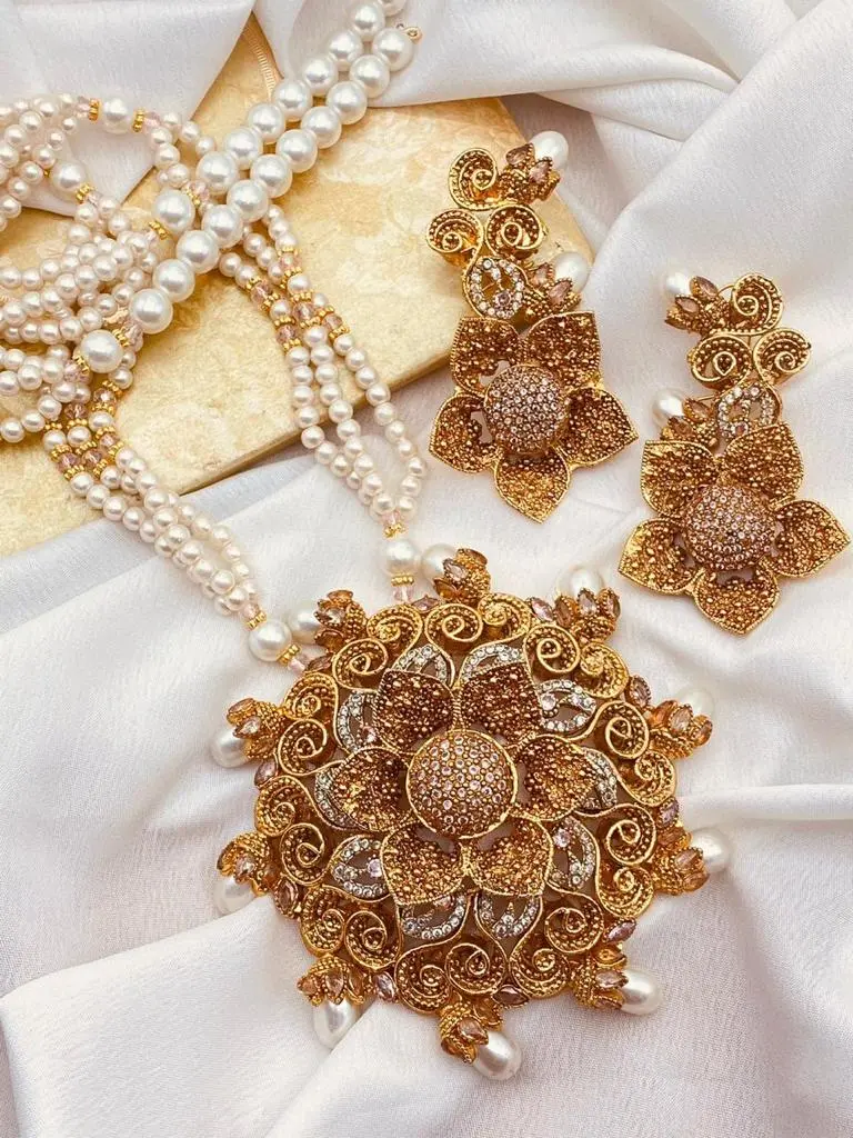 Designer flower Mala set NJ-1639 - Image 8