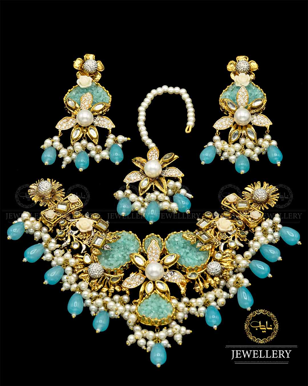 Designer Hand Made Crush Necklace Set NJ -1719 - Image 3