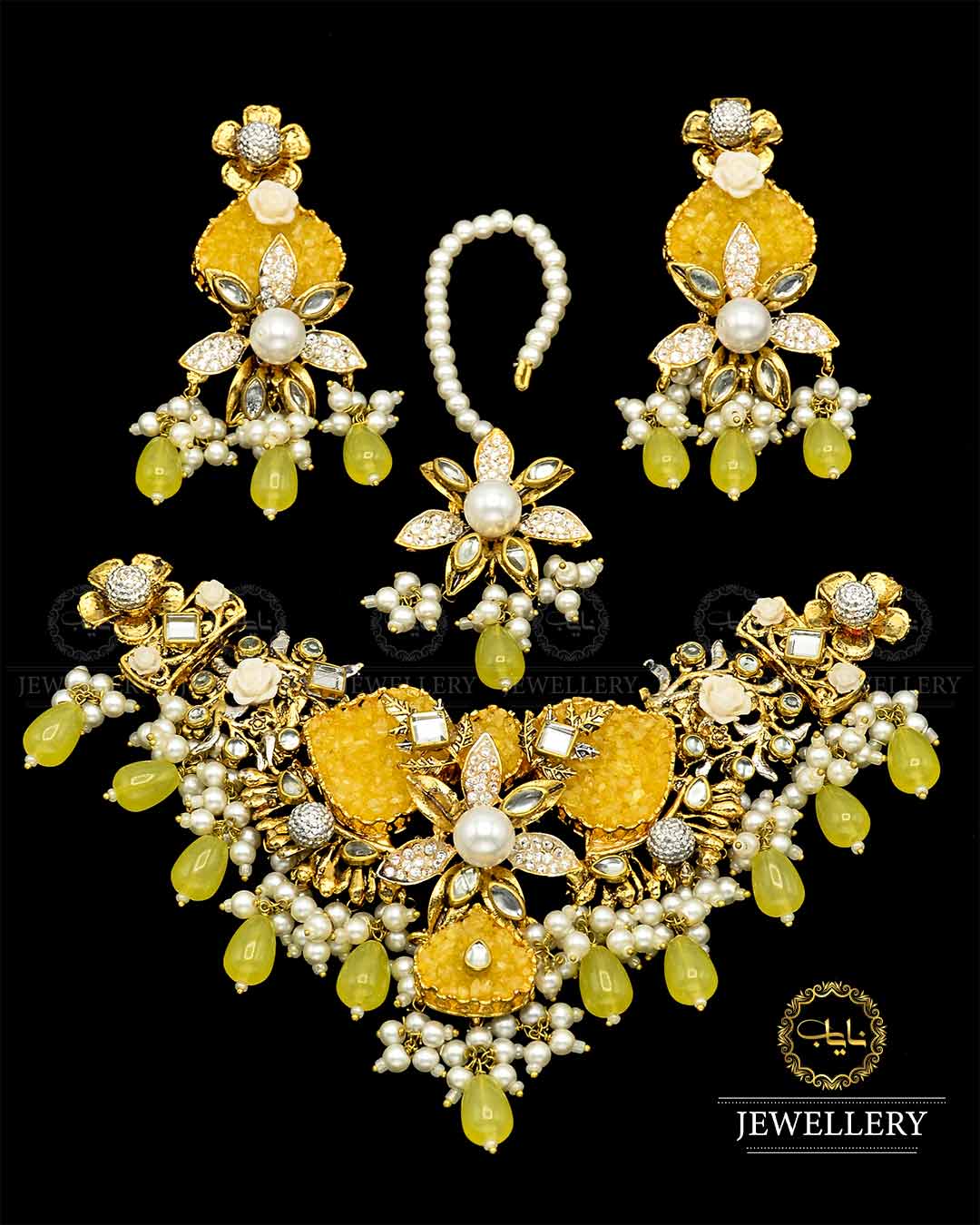 Designer Hand Made Crush Necklace Set NJ -1719 - Image 4