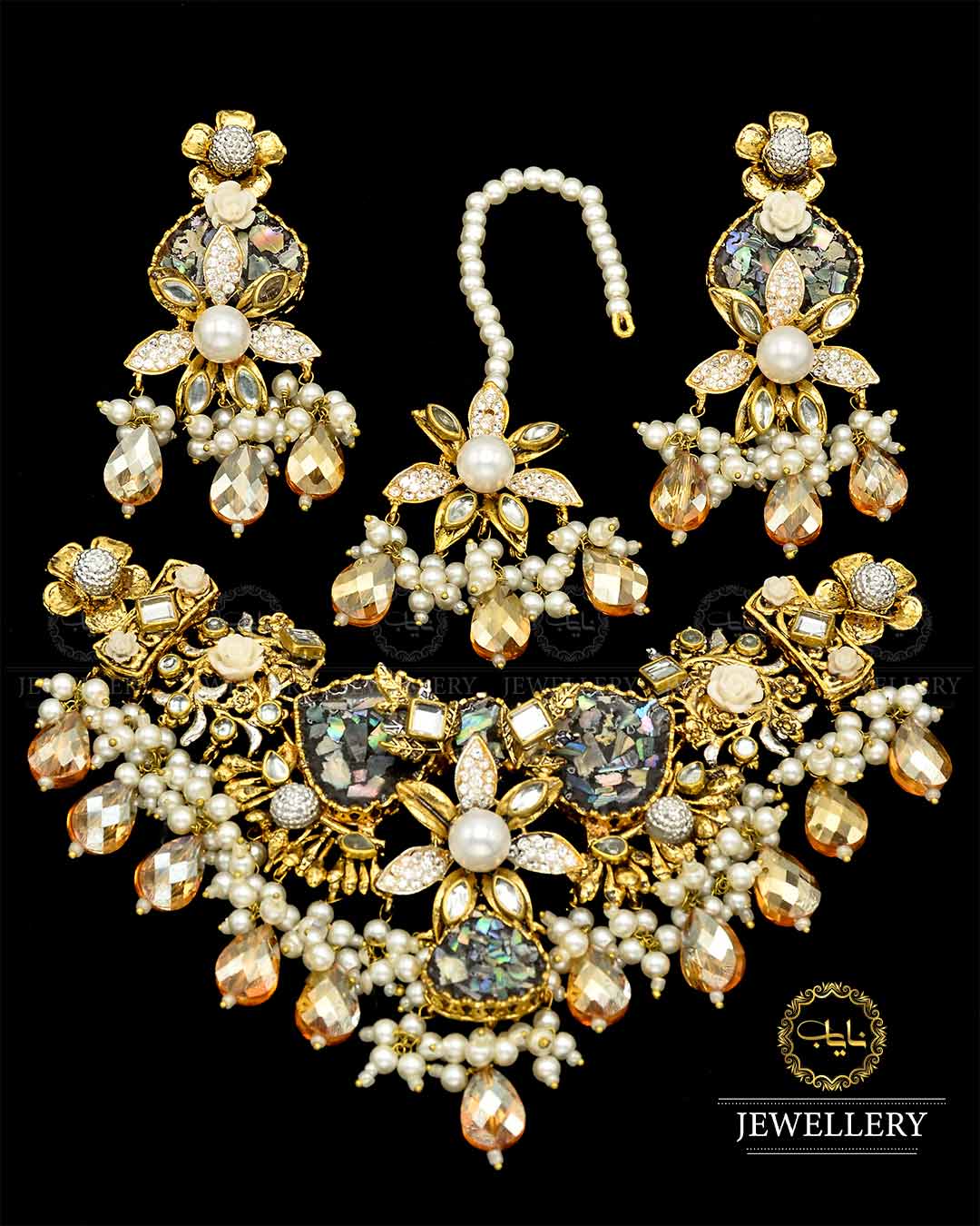 Designer Hand Made Crush Necklace Set NJ -1719 - Image 6