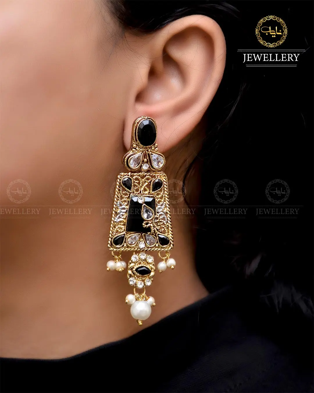 Egyptian Earrings NJ-1756-Golden - Image 10