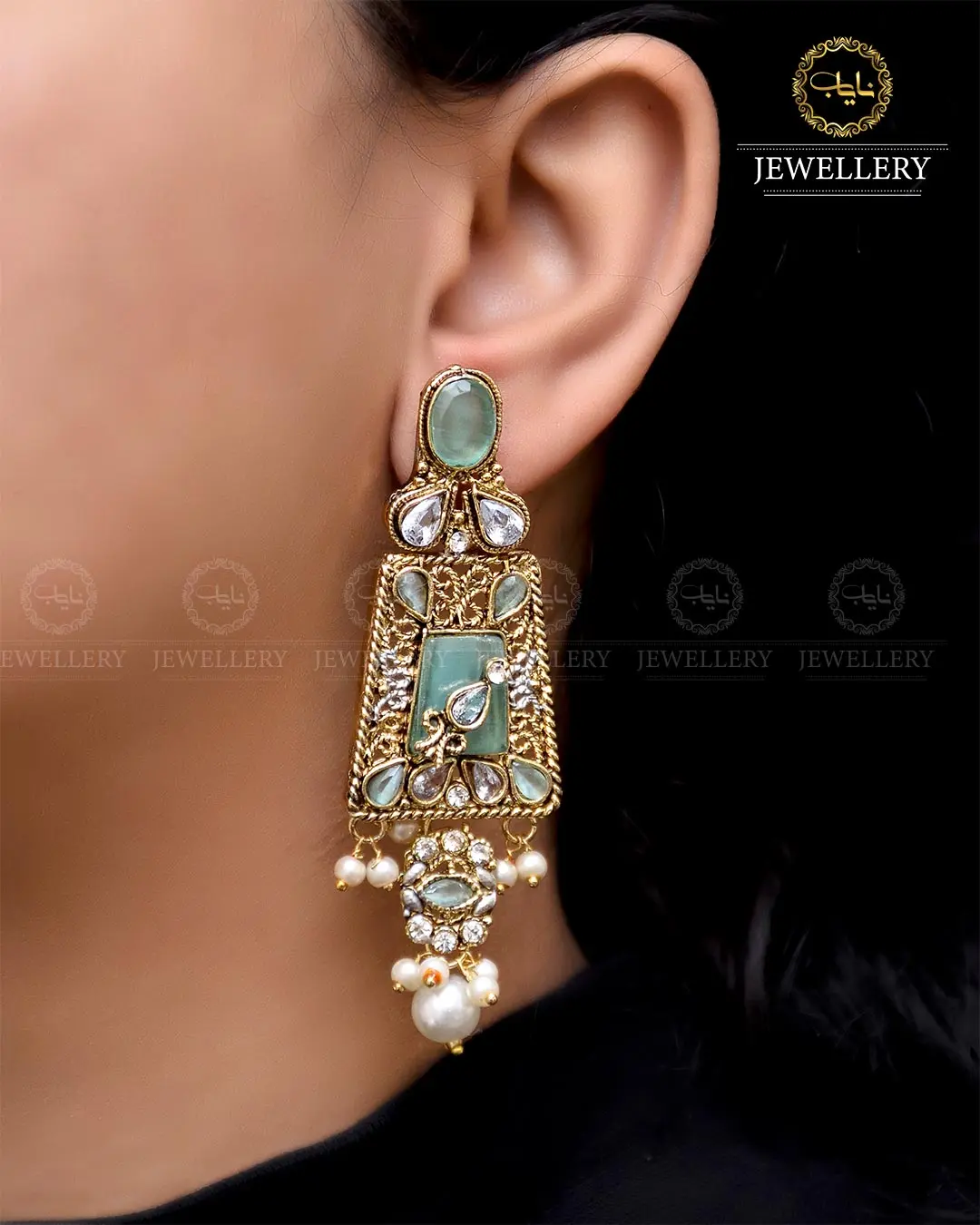 Egyptian Earrings NJ-1756-Golden - Image 12