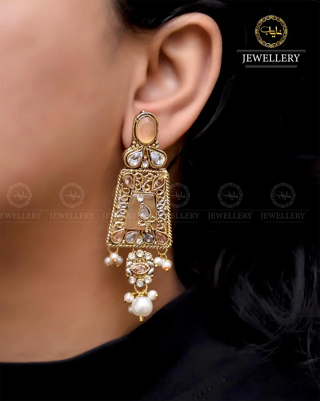 Egyptian Earrings NJ-1756-Golden - Image 14
