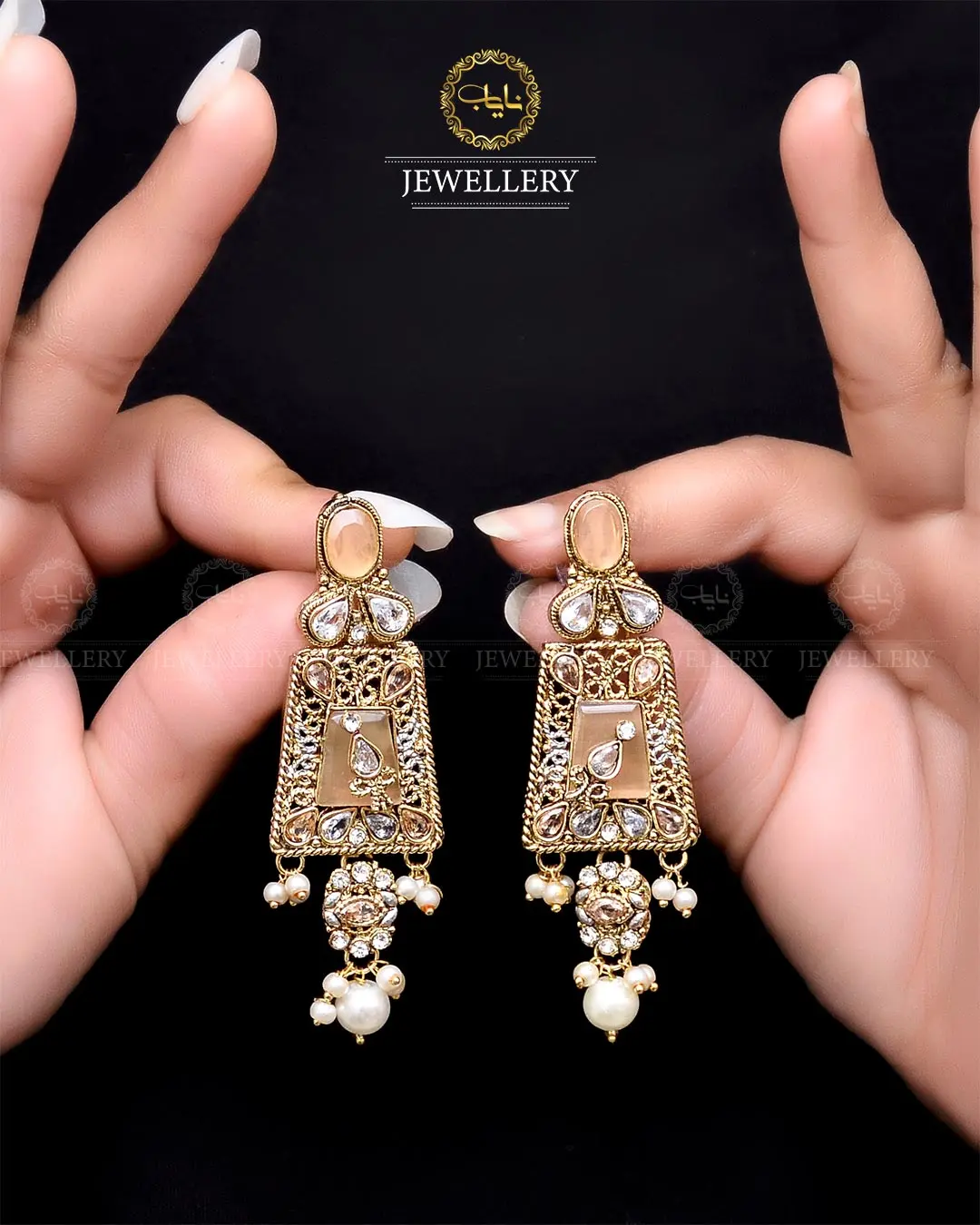 Egyptian Earrings NJ-1756-Golden - Image 15