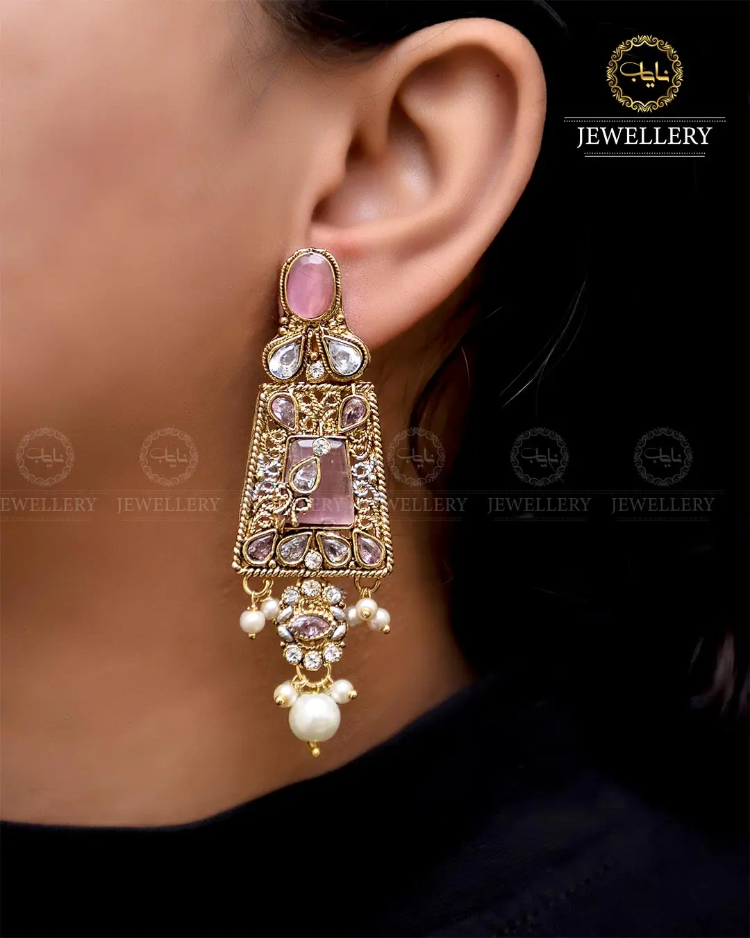 Egyptian Earrings NJ-1756-Golden - Image 18