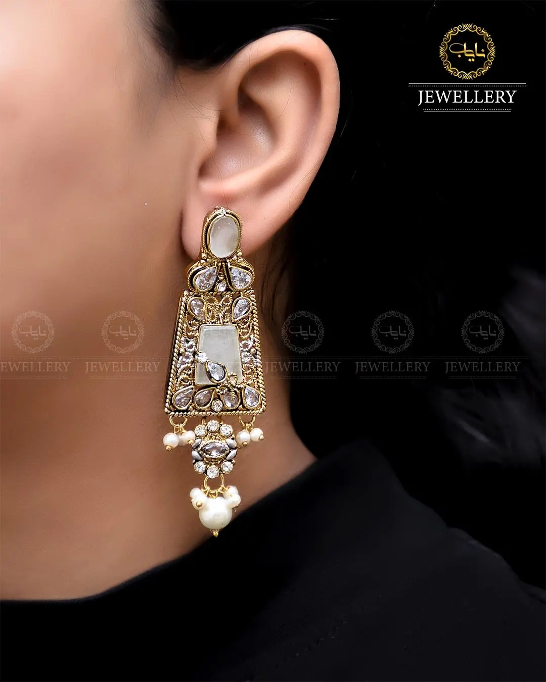 Egyptian Earrings NJ-1756-Golden - Image 8