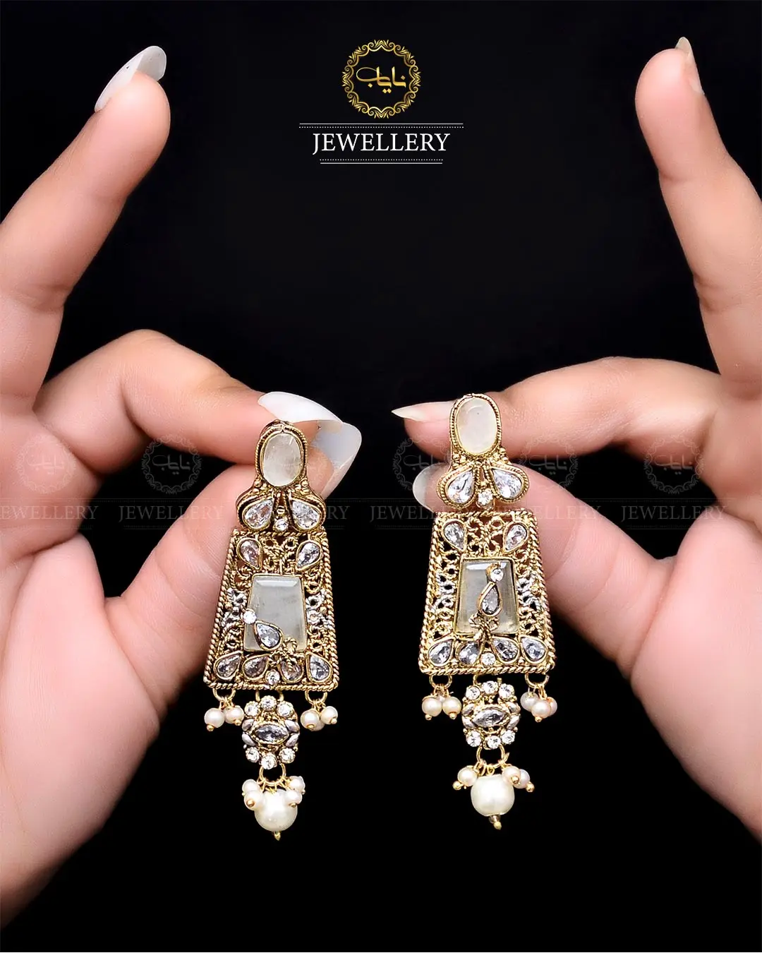 Egyptian Earrings NJ-1756-Golden - Image 9