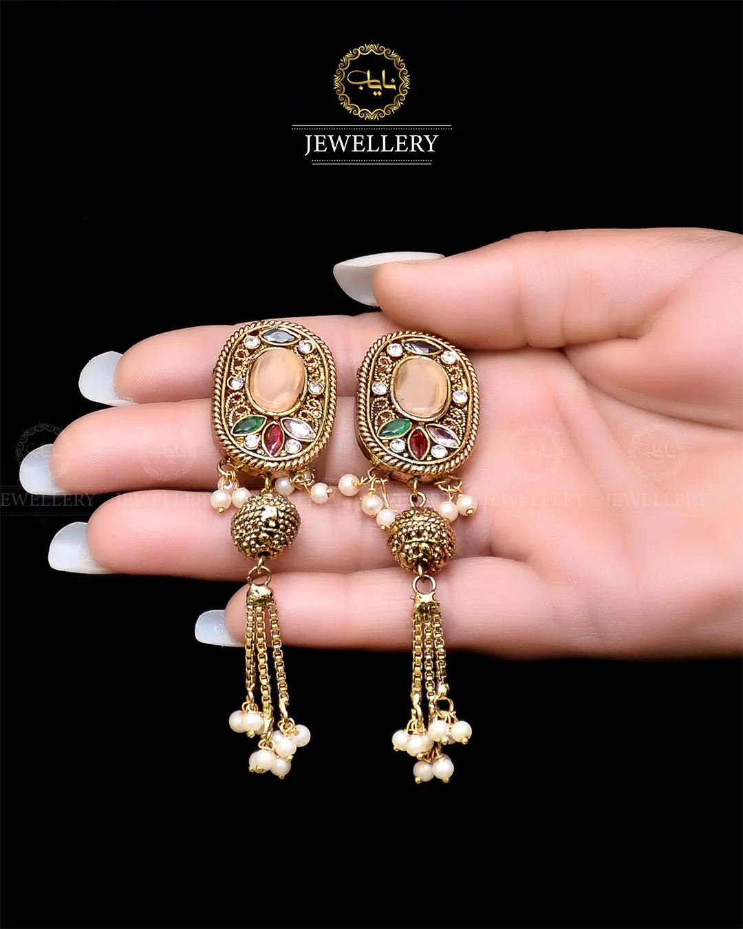 Egyptian Jhumki   NJ-1757-G - Image 11