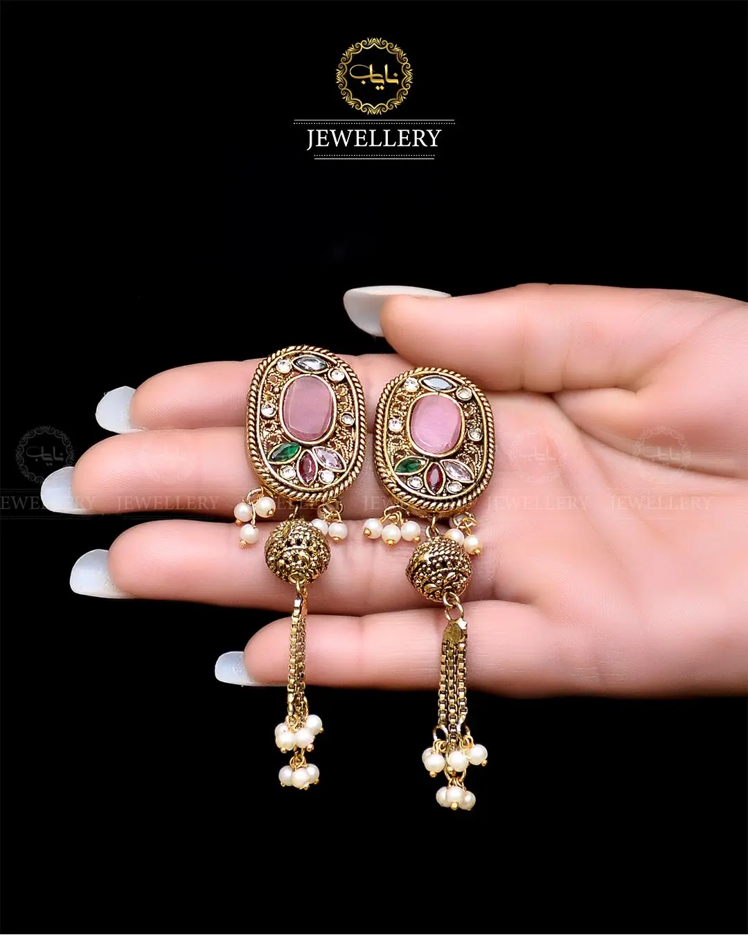 Egyptian Jhumki   NJ-1757-G - Image 4