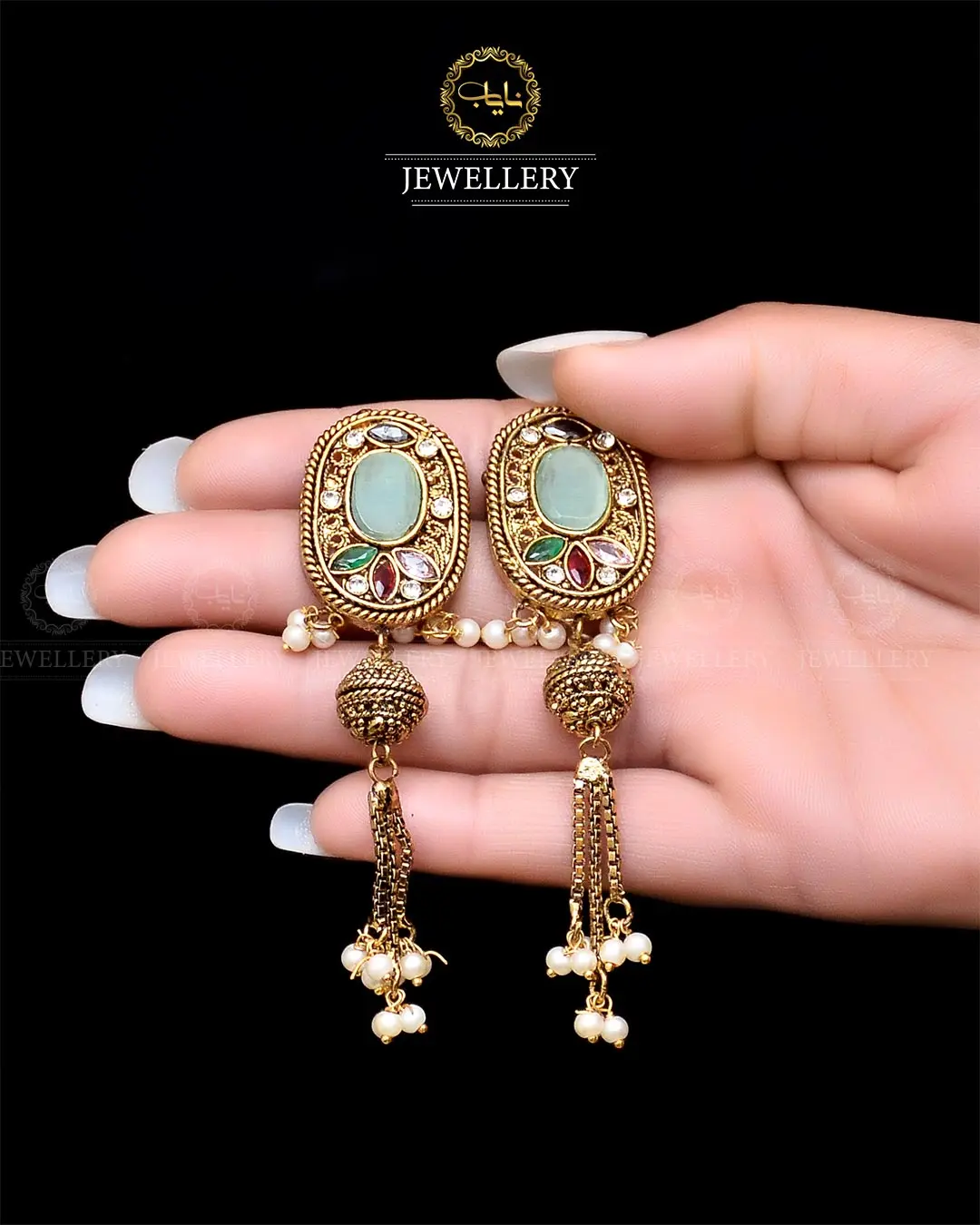 Egyptian Jhumki   NJ-1757-G - Image 6
