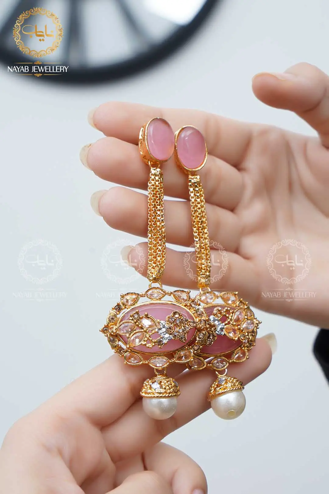 Royal Egyptian Mala Set with Long Earring  NJ-1177 - Image 11
