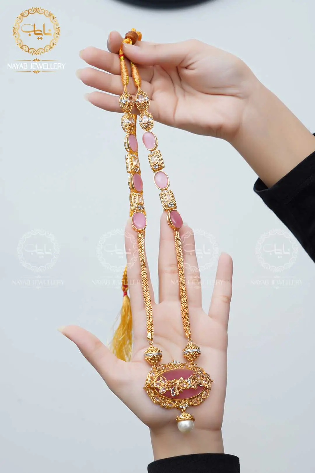Royal Egyptian Mala Set with Long Earring  NJ-1177 - Image 12
