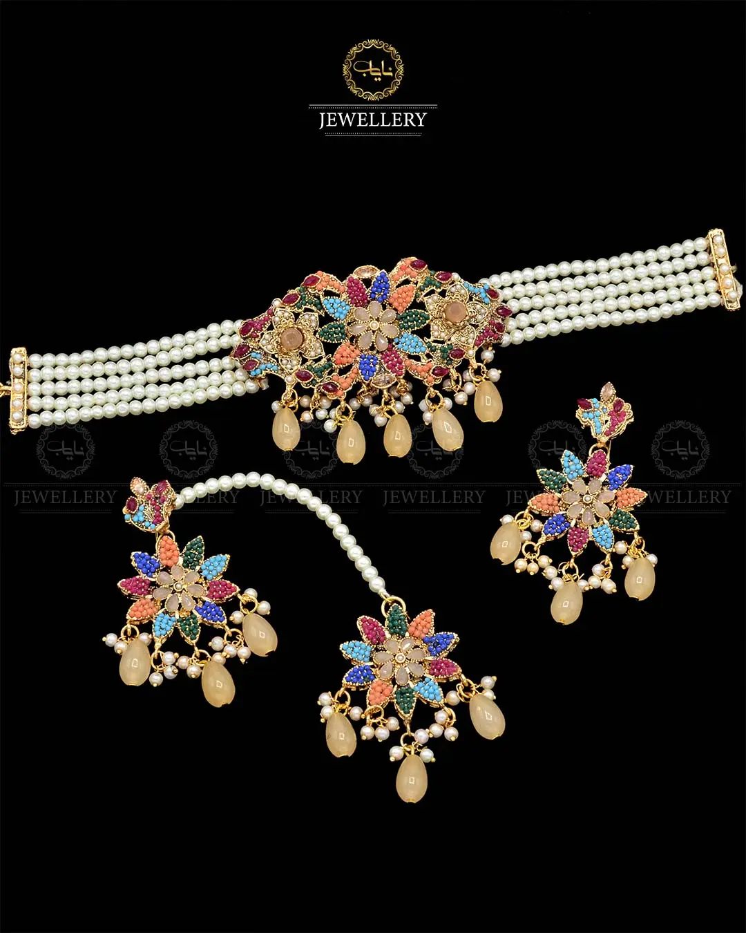 Flower Noratan Chokar set with TikaNJ-1910 - Image 5