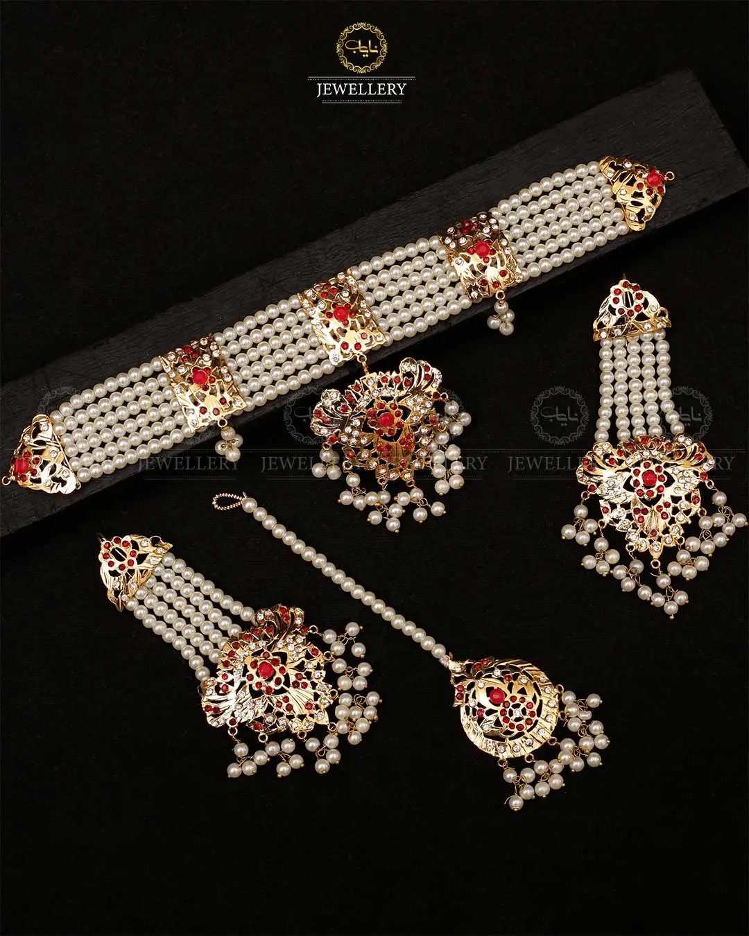 Hyedrabadi chokar set with Tika NJ-1872 - Image 3