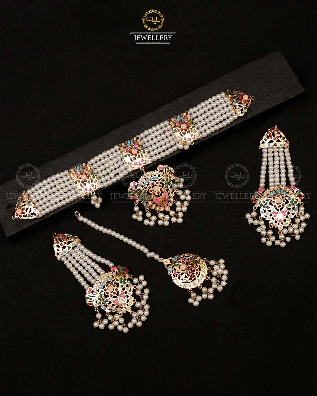 Hyedrabadi chokar set with Tika NJ-1872 - Image 5