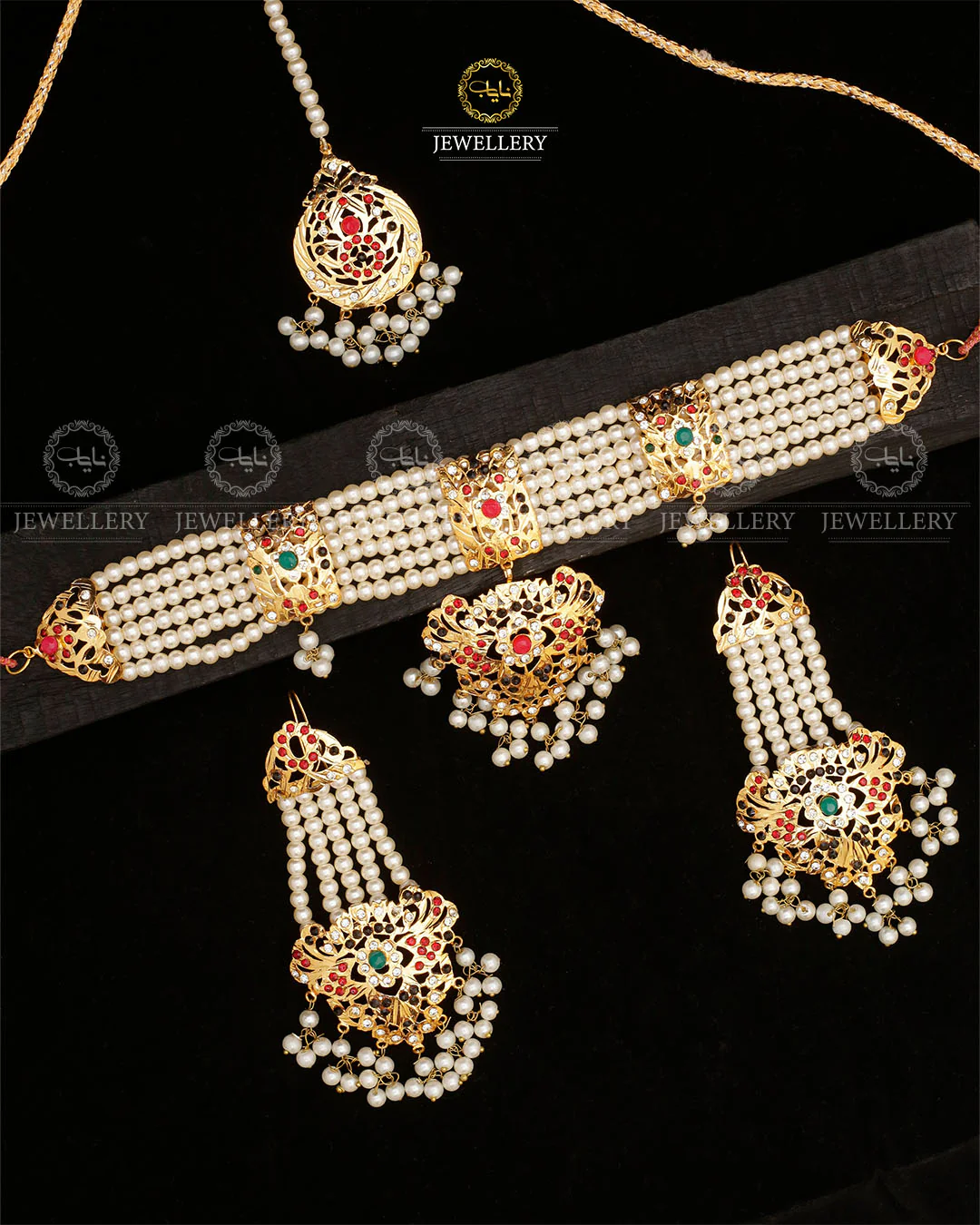Hyedrabadi chokar set with Tika NJ-1872 - Image 7