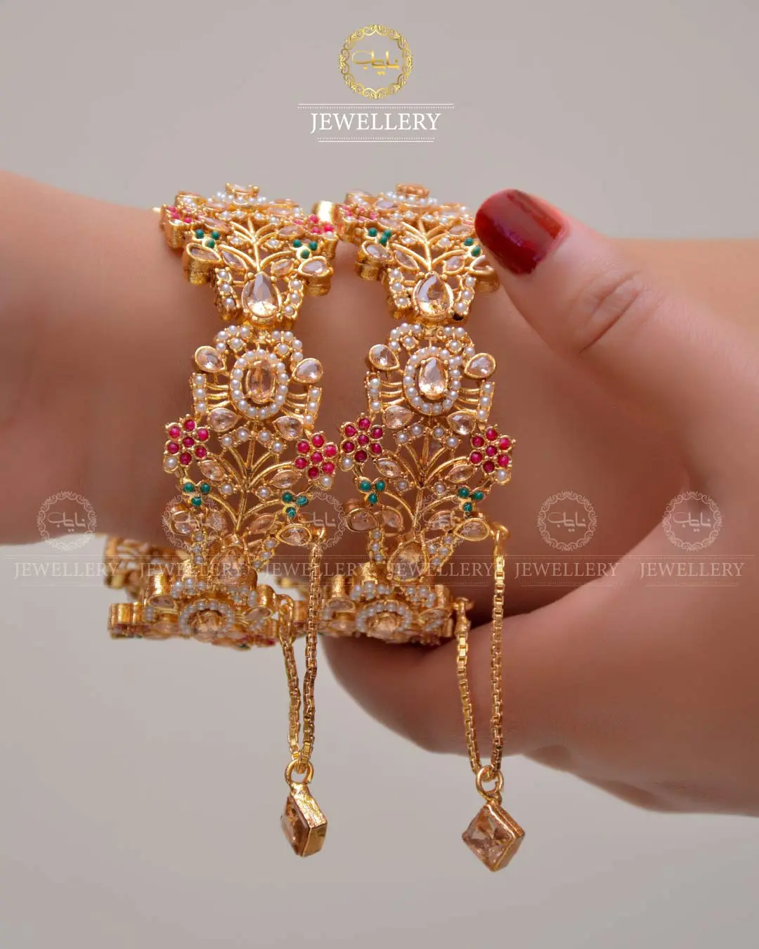Noratan Openable Bangles (Pair) NJ-1629 - Image 3