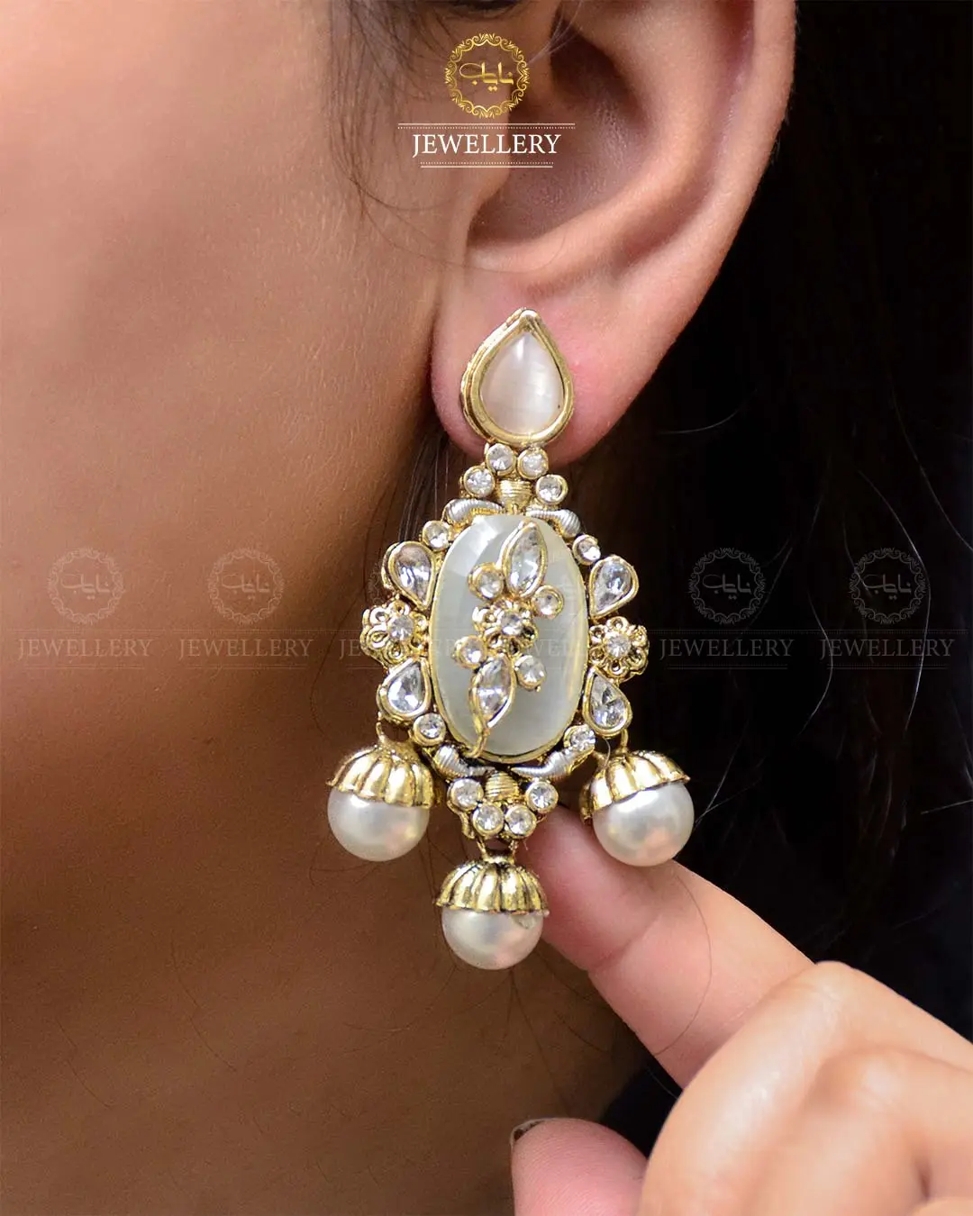 Premium Quality Egyptian Earrings NJ-1878-G - Image 14