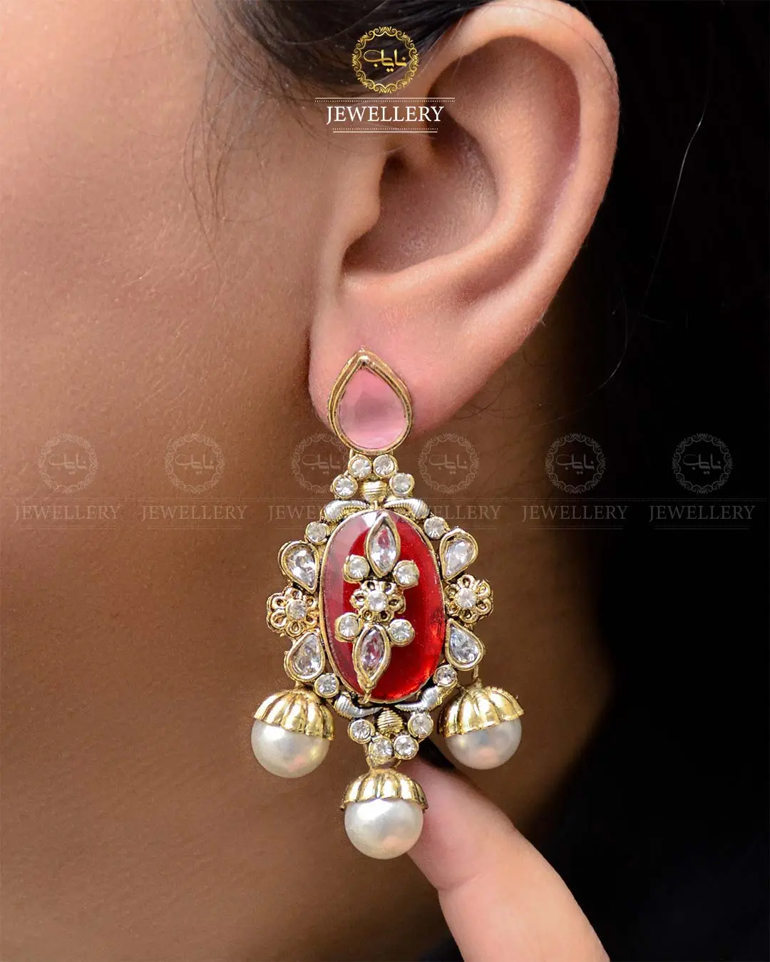 Premium Quality Egyptian Earrings NJ-1878-G - Image 3