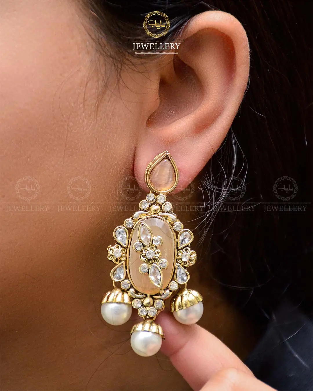 Premium Quality Egyptian Earrings NJ-1878-G - Image 4
