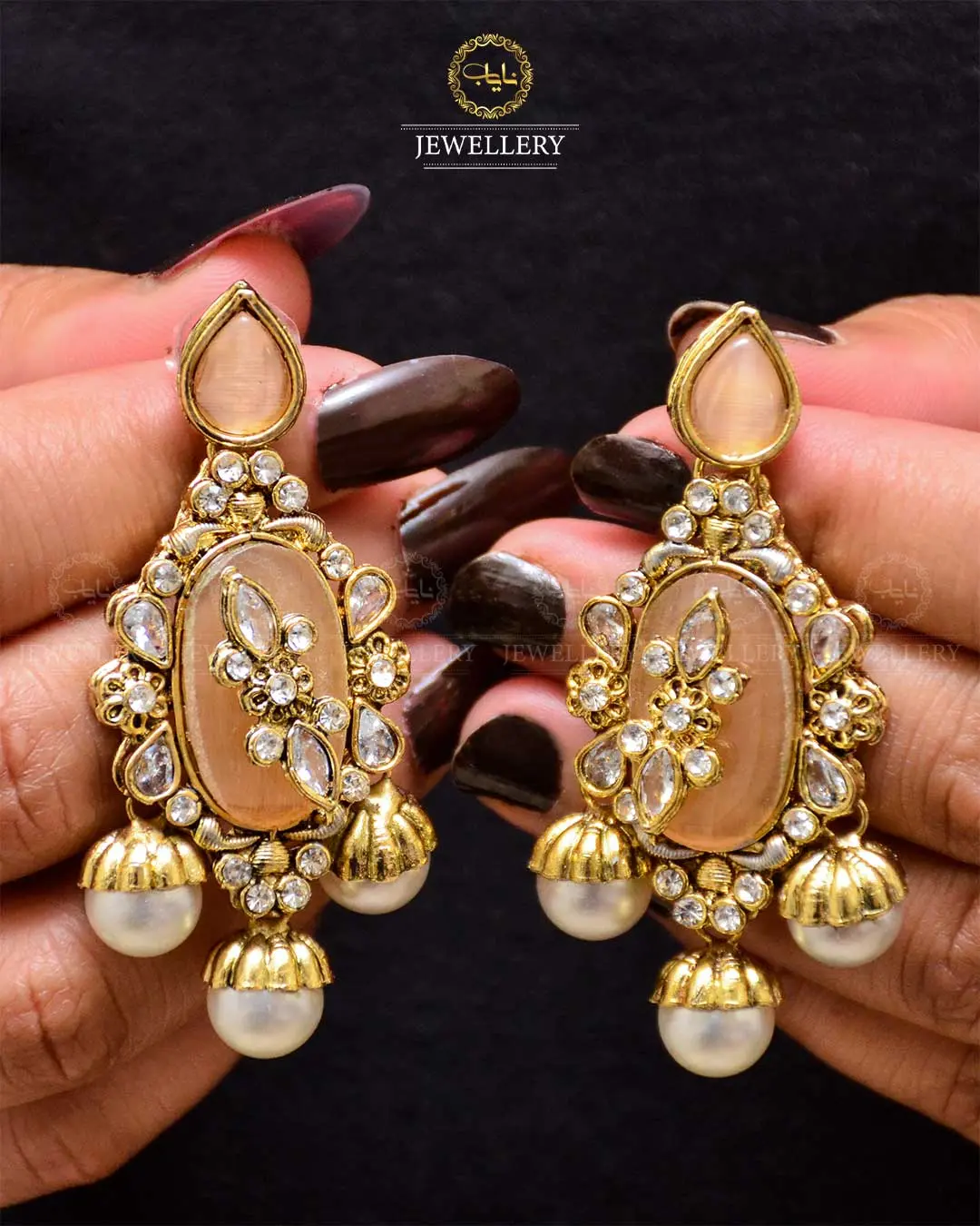 Premium Quality Egyptian Earrings NJ-1878-G - Image 5