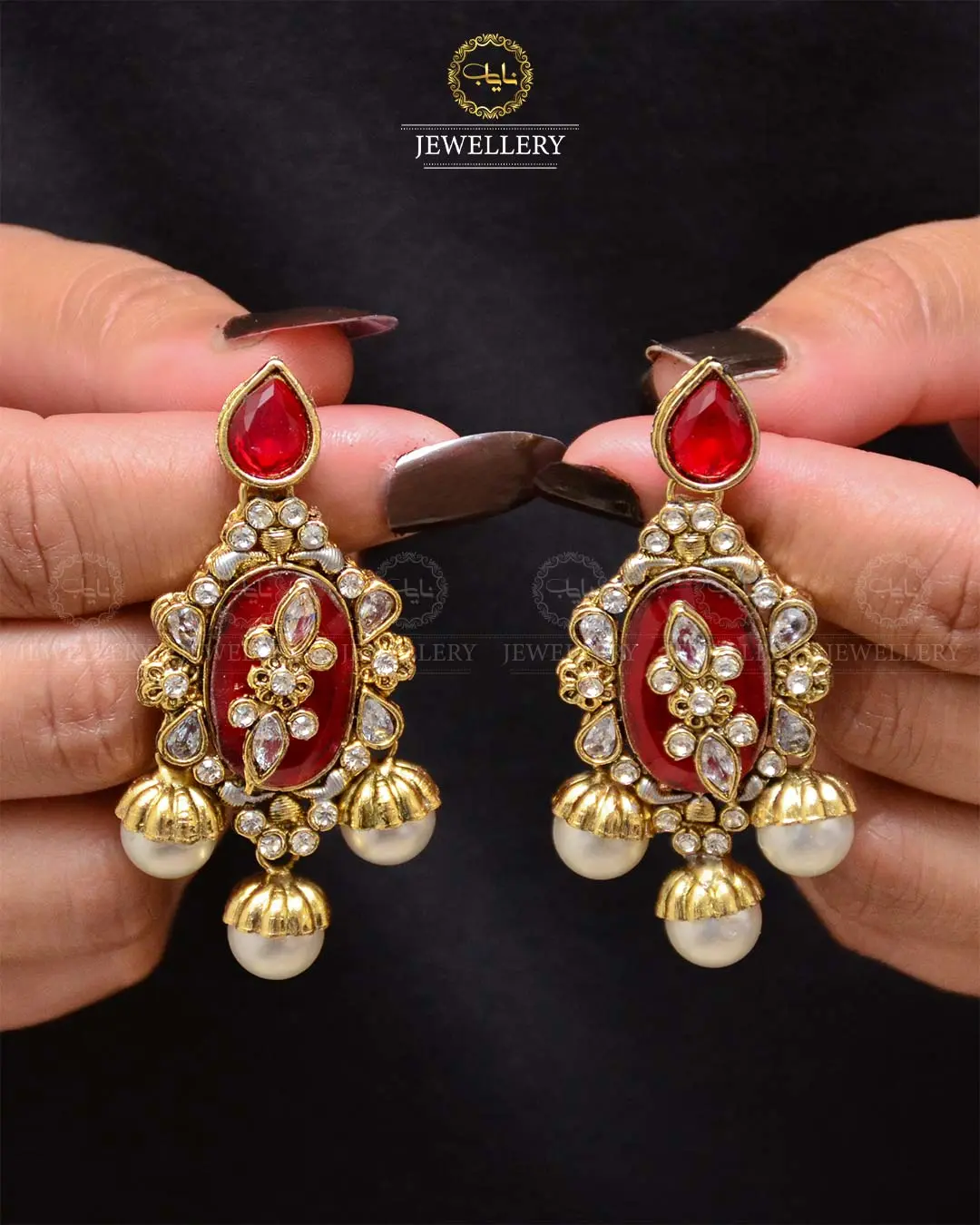 Premium Quality Egyptian Earrings NJ-1878-G - Image 6