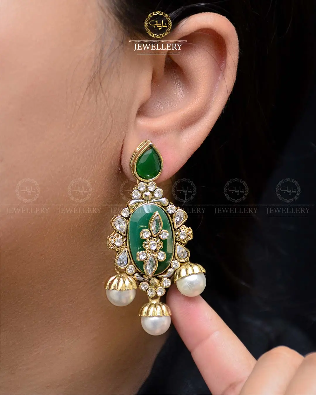 Premium Quality Egyptian Earrings NJ-1878-G - Image 7