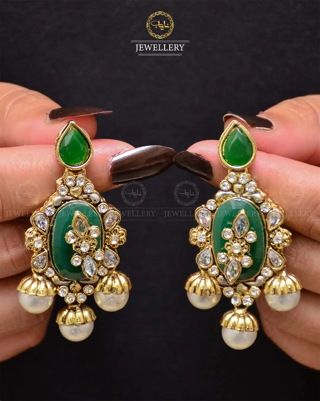 Premium Quality Egyptian Earrings NJ-1878-G - Image 8