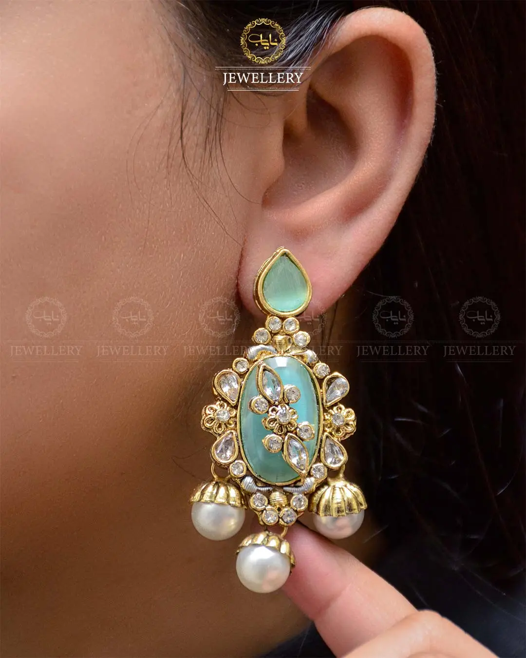 Premium Quality Egyptian Earrings NJ-1878-G - Image 9