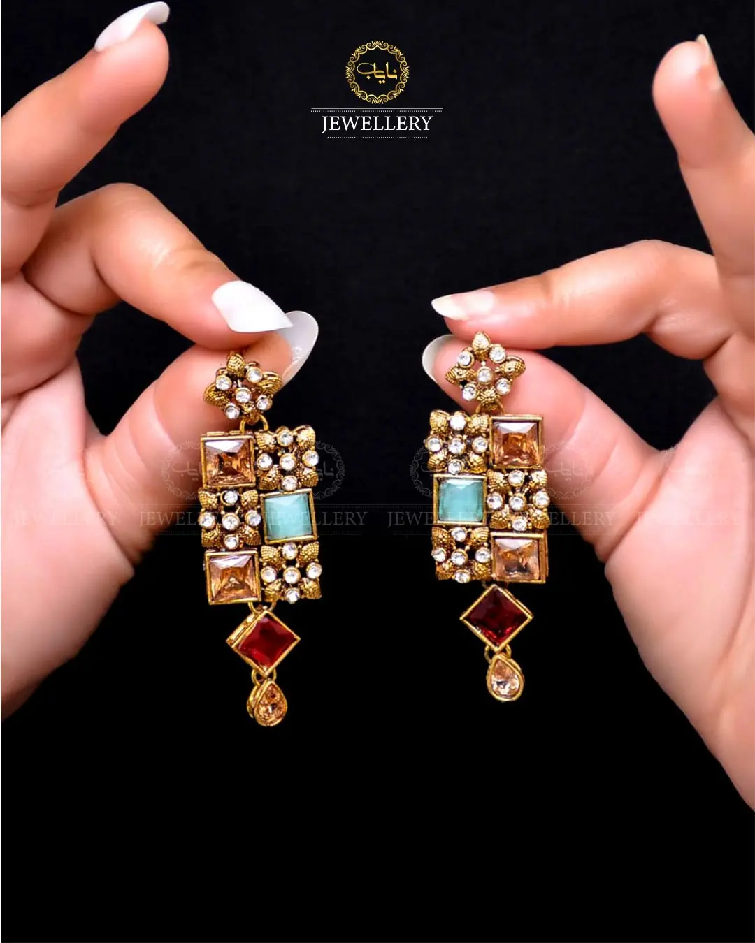 Zarcon Earrings  NJ-1754-G - Image 3