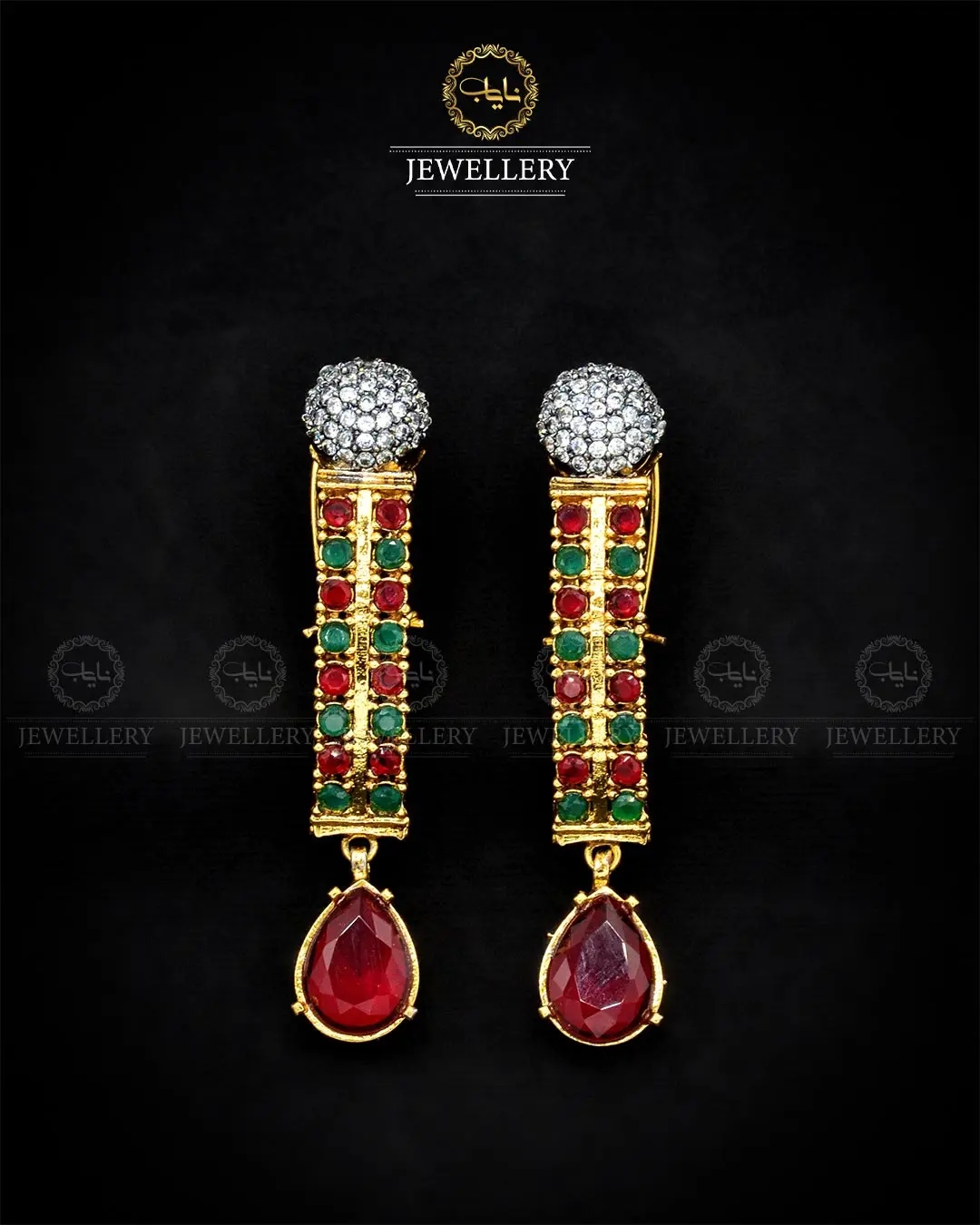 Zarcon Long Earrings NJ-1889 - Image 3